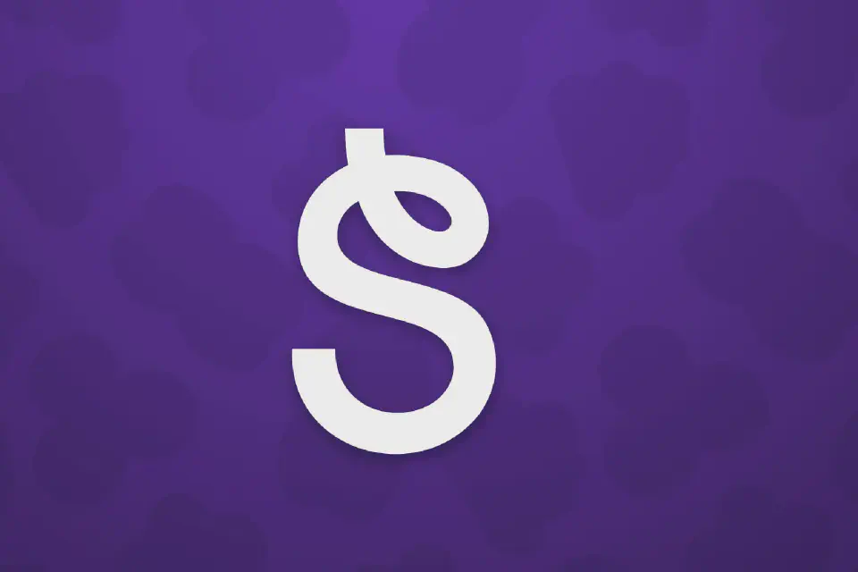 The seesaw logo over a purple background